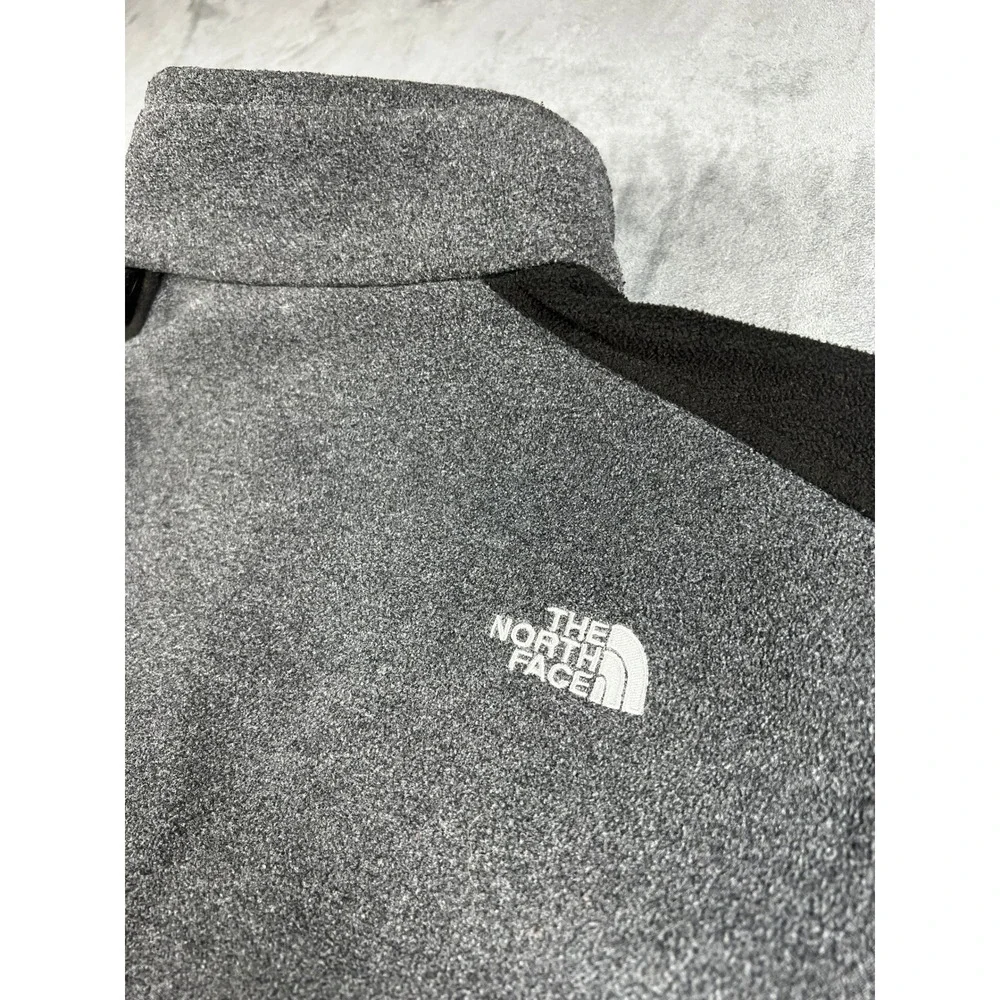 The North Face Jacket Mens Medium Gray Black Fleece Full Zip Outdoor‎ Hiking